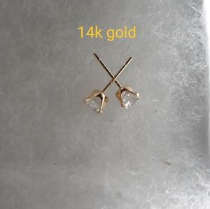 Jewelry - 14K Gold lab made diamonds stud earrings Jewelry - 14K Gold lab made diamonds stud earrings